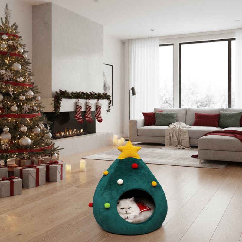 PURRHOLLY – Weihnachtsbaum-Katzenbett für ein gemütliches Wintererlebnis 7