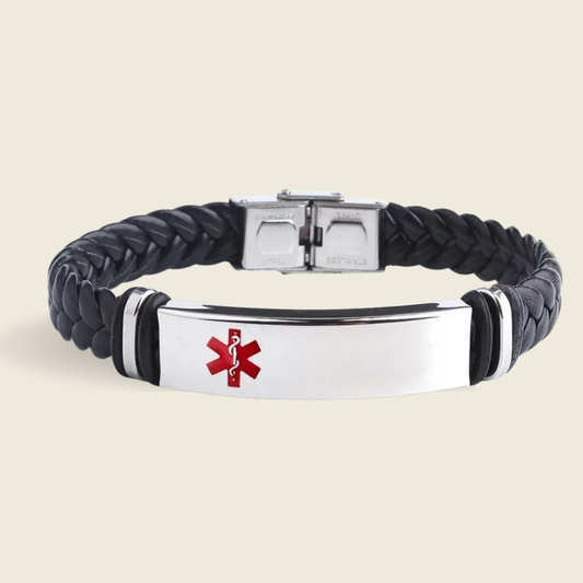 FORTIVO – Leder- und Edelstahl-ID-Armband mit Gravur