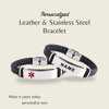 FORTIVO – Leder- und Edelstahl-ID-Armband mit Gravur