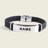 FORTIVO – Leder- und Edelstahl-ID-Armband mit Gravur