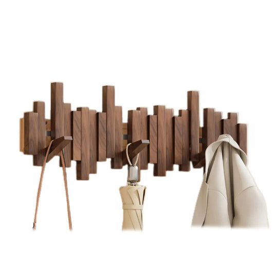 Gancho de pared para piano – Perchero de pared con diseño de piano en madera maciza | Ganchos plegables para pasillo, oficina y dormitorio