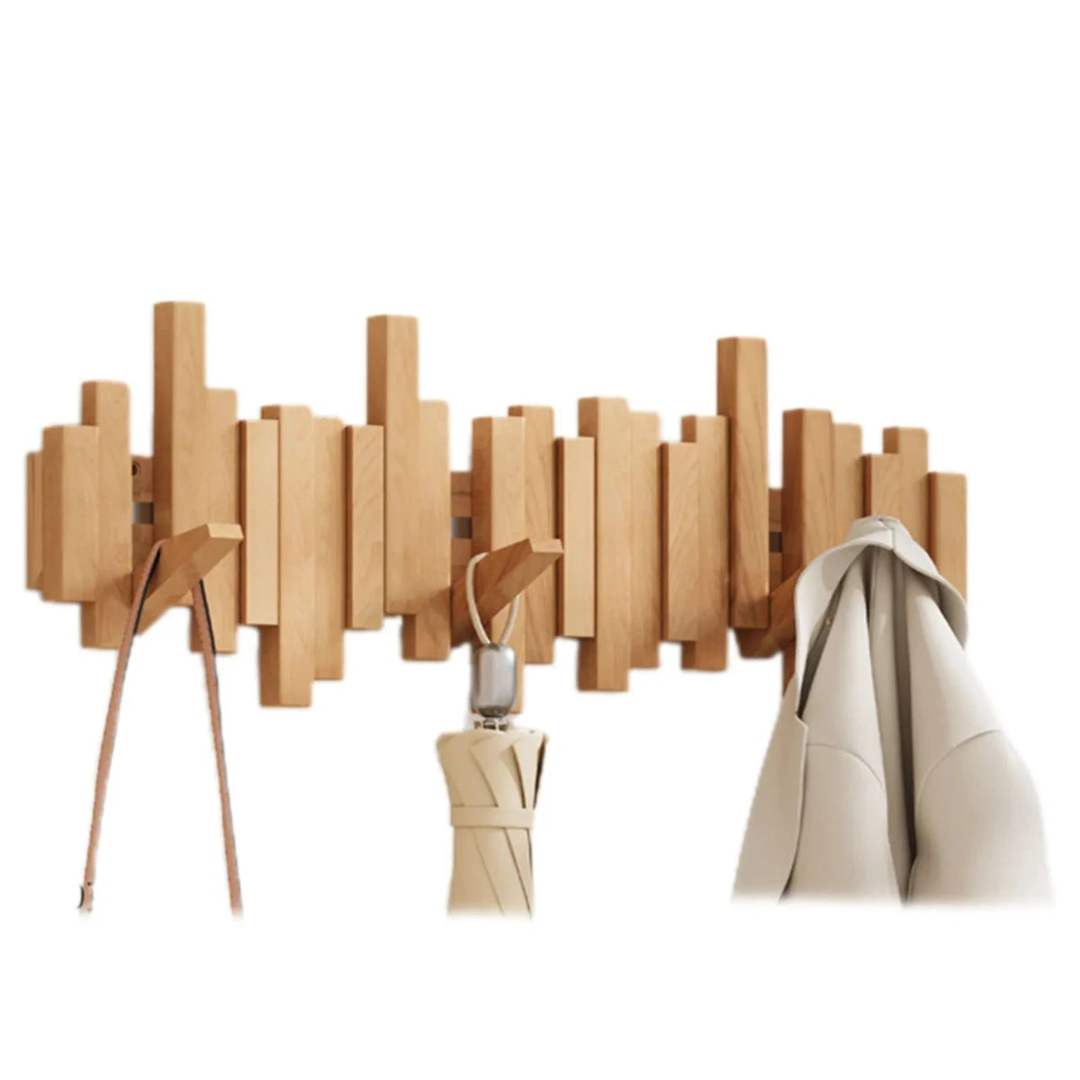 Gancho de pared para piano – Perchero de pared con diseño de piano en madera maciza | Ganchos plegables para pasillo, oficina y dormitorio