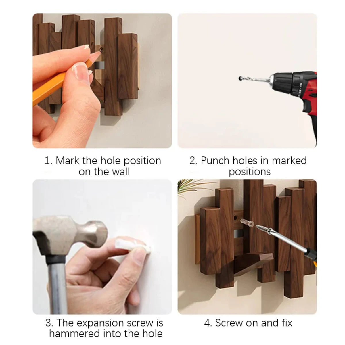 Gancho de pared para piano – Perchero de pared con diseño de piano en madera maciza | Ganchos plegables para pasillo, oficina y dormitorio
