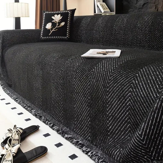 PlushGuard – Herringbone Sofabezug, spritzgeschützt und rutschfest