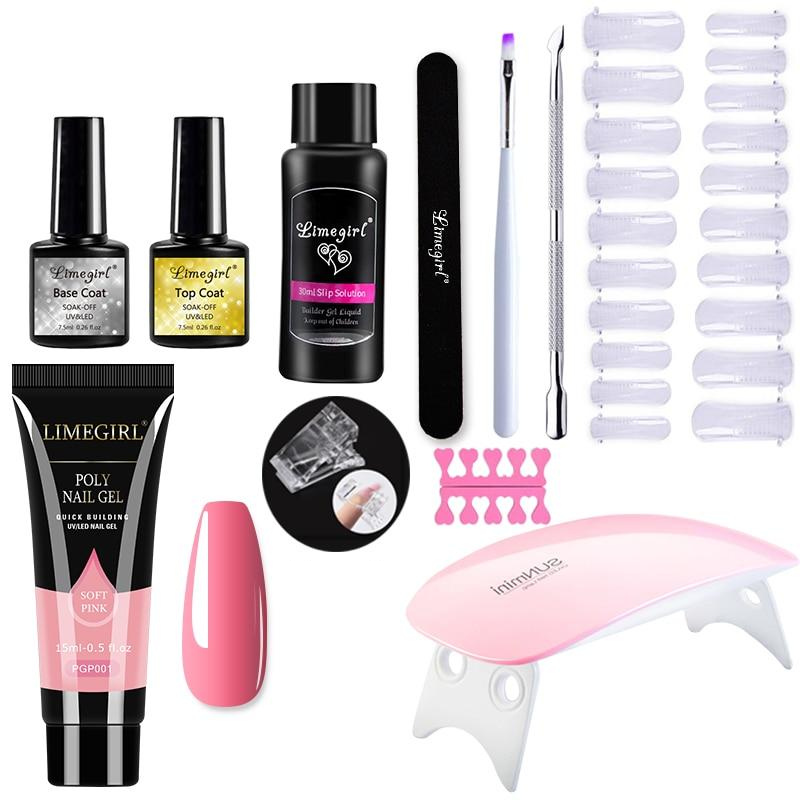 Polygelpro – Kit de uñas DIY con lámpara UV para uñas fuertes y elegantes