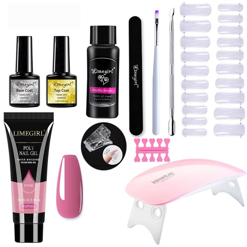 Polygelpro – Kit de uñas DIY con lámpara UV para uñas fuertes y elegantes