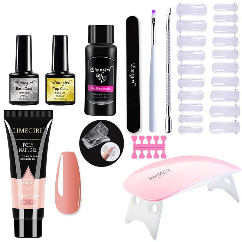 Polygelpro – Kit de uñas DIY con lámpara UV para uñas fuertes y elegantes