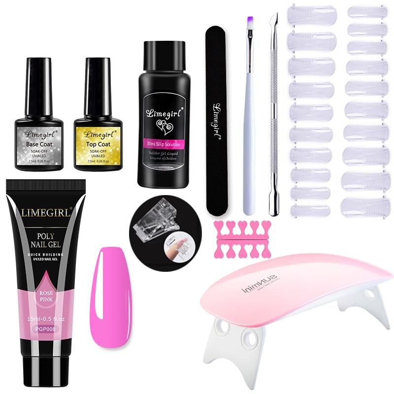 Polygelpro – Kit de uñas DIY con lámpara UV para uñas fuertes y elegantes