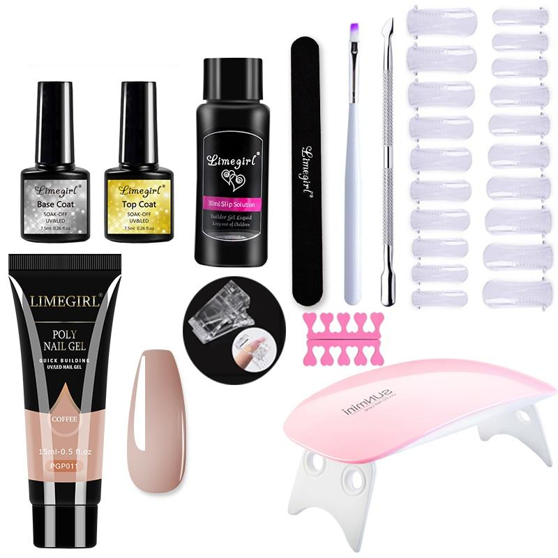Polygelpro – Kit de uñas DIY con lámpara UV para uñas fuertes y elegantes