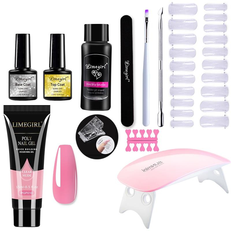 Polygelpro – Kit de uñas DIY con lámpara UV para uñas fuertes y elegantes