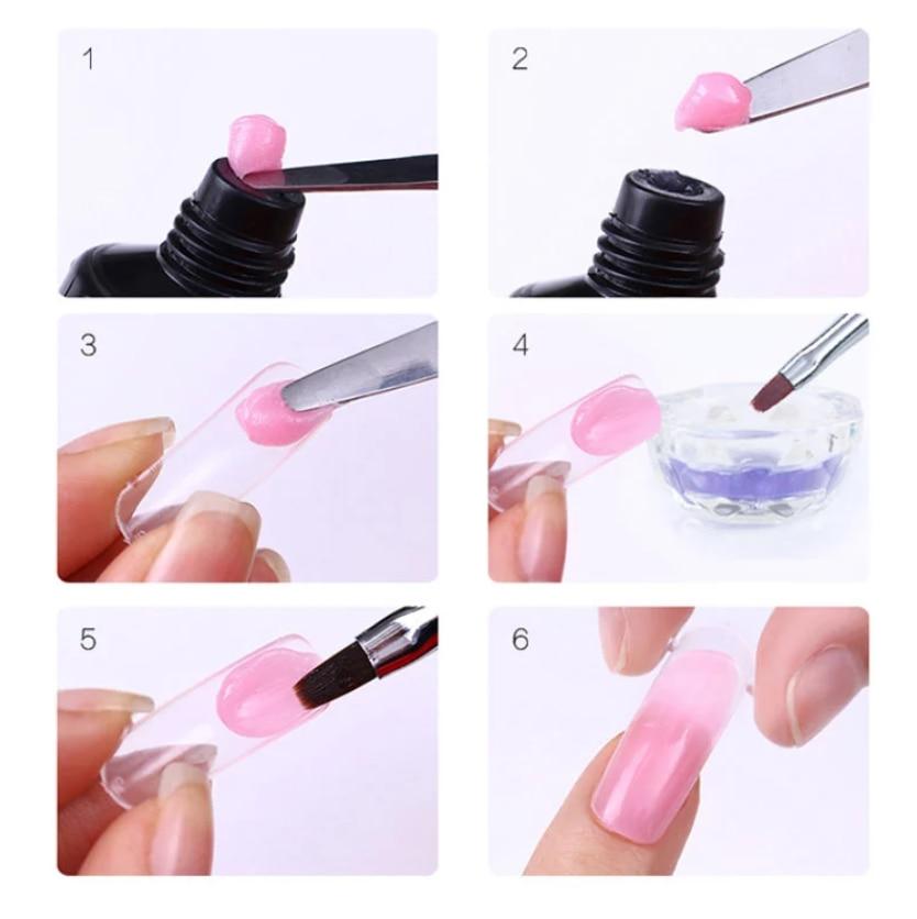 Polygelpro – Kit de uñas DIY con lámpara UV para uñas fuertes y elegantes