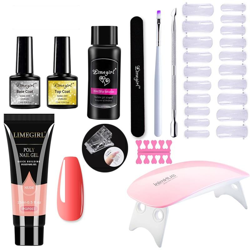 Polygelpro – Kit de uñas DIY con lámpara UV para uñas fuertes y elegantes