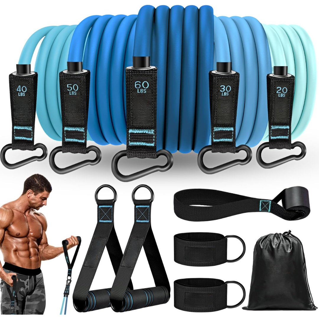 PowerFlex Weerstandsband Set – Full Body Training met Deuranker & Handgrepen