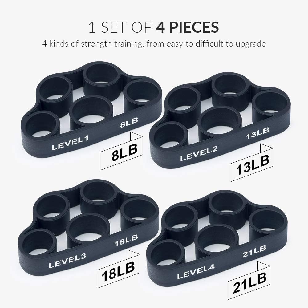 PowerGrip – Set de 4 entrenadores de mano para fortalecer el agarre y el antebrazo