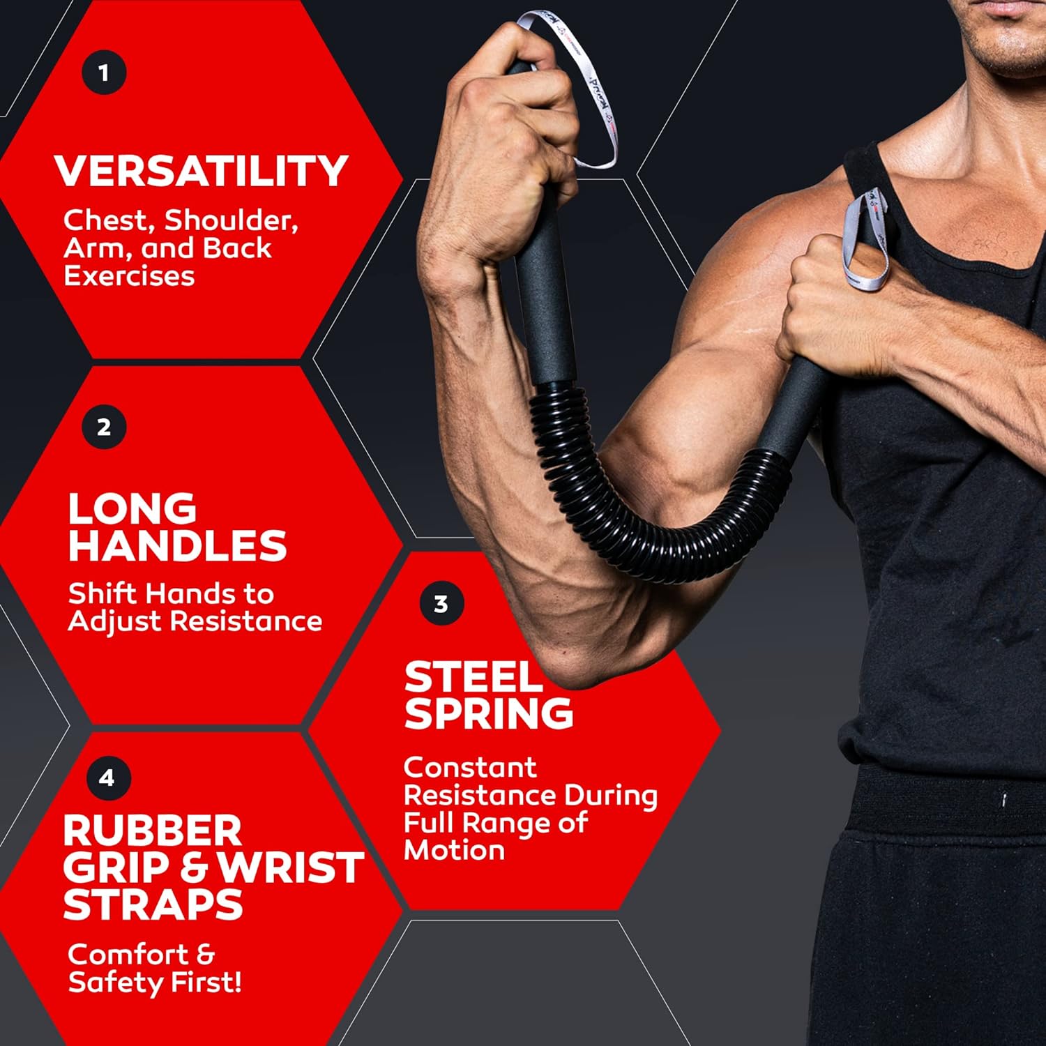 Powertwist – Barra ajustable para entrenamiento de torso para desarrollo muscular específico