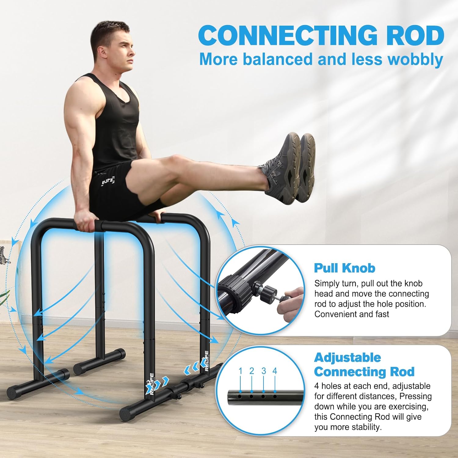 Powerdip – Estación de dips ajustable para entrenamiento de la parte superior del cuerpo en casa
