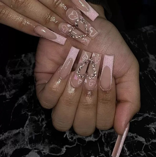 Presson Chic – 24 Rosa Kunstnägel mit Kleber für schnellen Salonlook