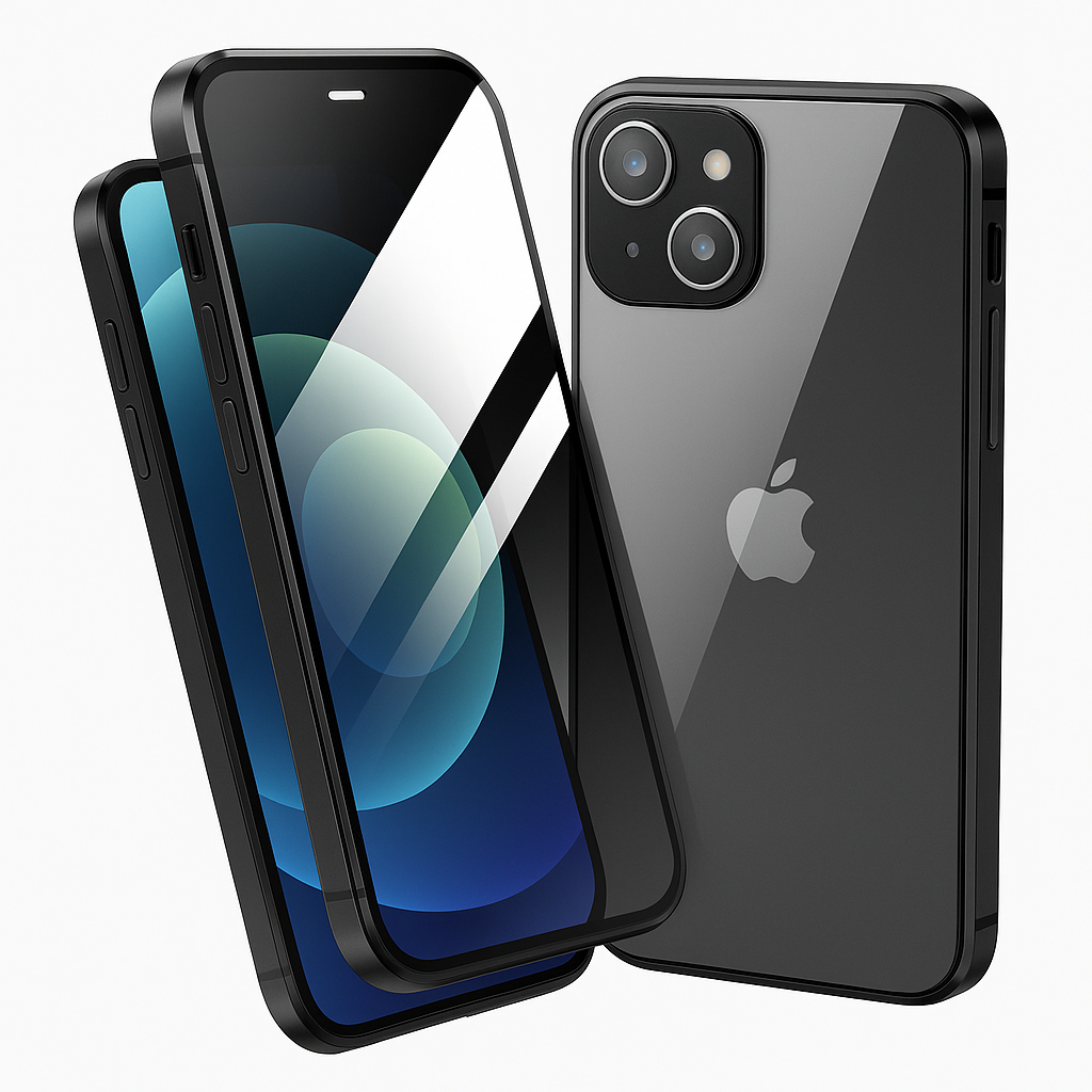 PRIVAGLASS – Magnetisches iPhone-Gehäuse mit Datenschutz & Bildschirmschutz