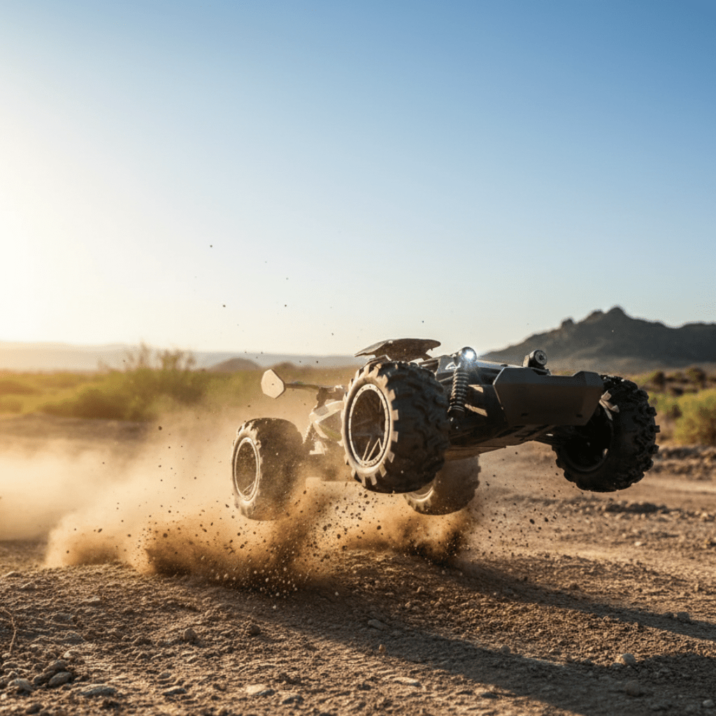 RACERUSH – Elektrisches 1:18 Offroad-RC-Auto mit robusten Gummireifen 1