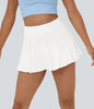 Falda de tenis de punto acanalado – Falda 2 en 1 femenina con dobladillo con volantes