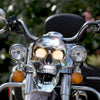 ROADREAPER – LED-Totenkopflampe für Motorräder mit Retro-Chrom-Finish 0