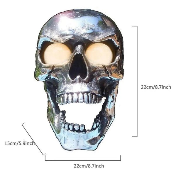 ROADREAPER – LED-Totenkopflampe für Motorräder mit Retro-Chrom-Finish 7