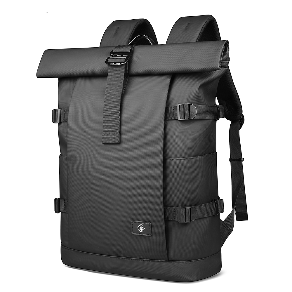 Mochila ROLLTRAIL – Mochila de exterior expandible con compartimento para portátil, cierre enrollable y protección antirrobo