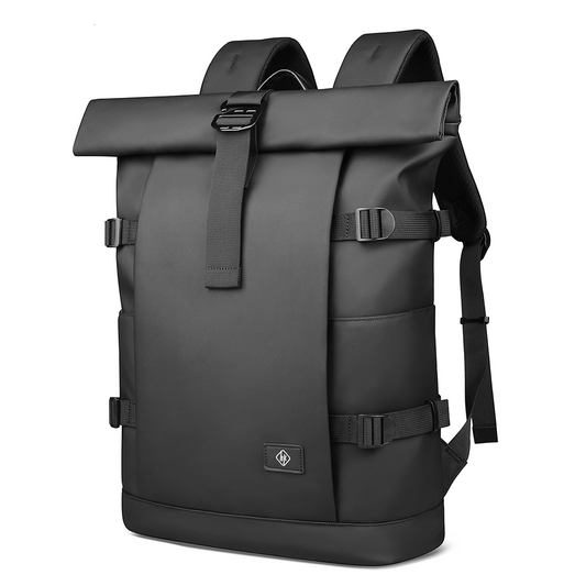 Mochila ROLLTRAIL – Mochila de exterior expandible con compartimento para portátil, cierre enrollable y protección antirrobo