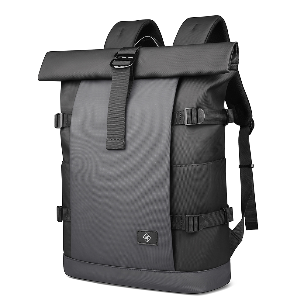 Mochila ROLLTRAIL – Mochila de exterior expandible con compartimento para portátil, cierre enrollable y protección antirrobo