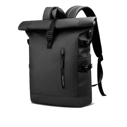 Mochila ROLLTRAIL – Mochila Rolltop Expandible con USB, Compartimento para Portátil y Sistema Anti-Choque