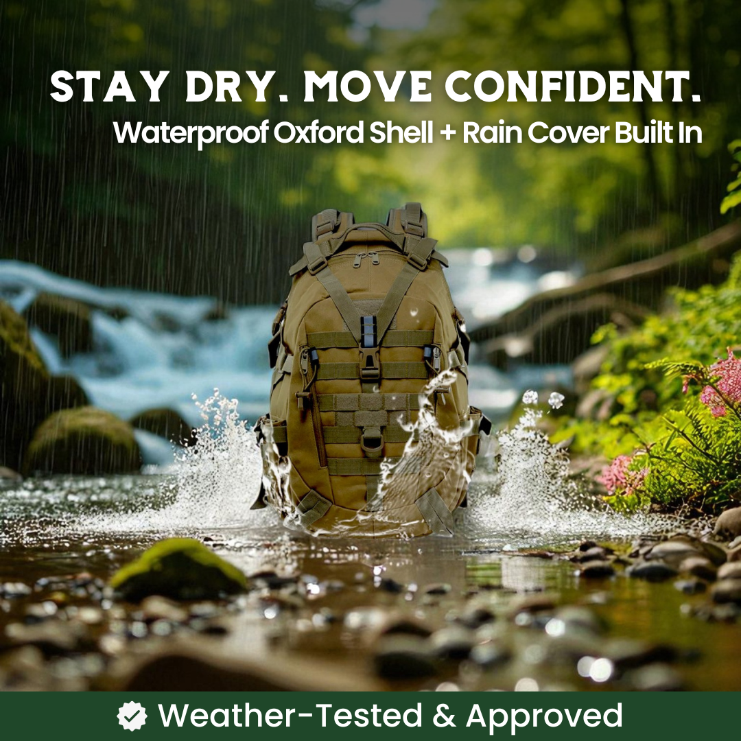 Mochila táctica ROVEX – mochila de 40L para exteriores con sistema MOLLE y construcción militar impermeable