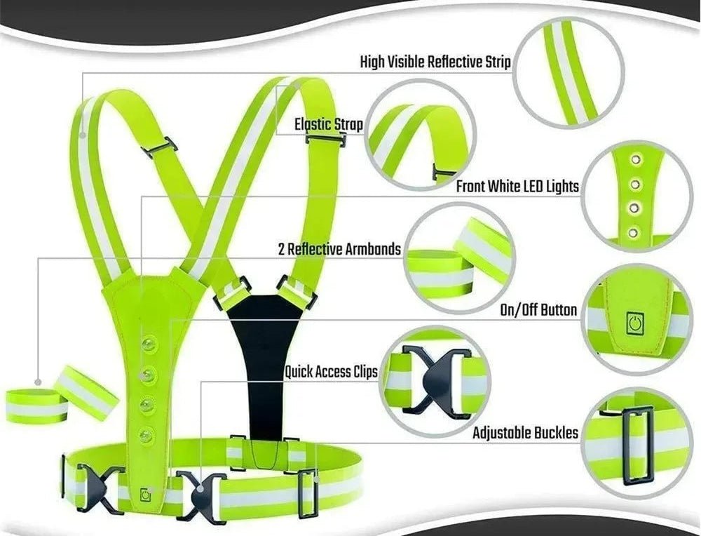 RUNLUX – Verstellbare LED-reflektierende Laufweste 5