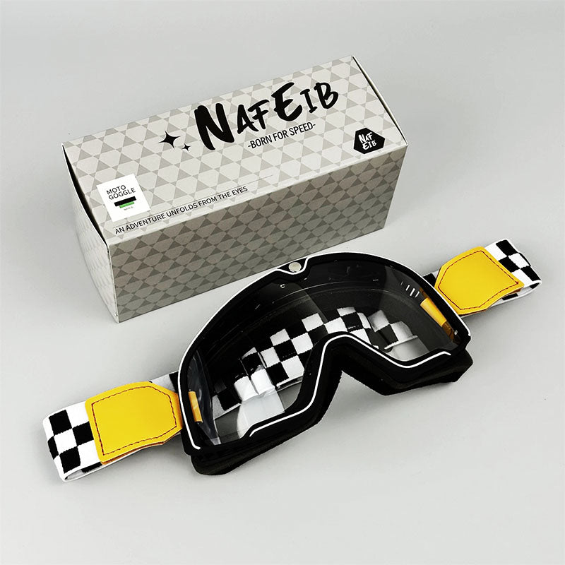 Retro motorbril – heren vintage beschermbril met UV-bescherming