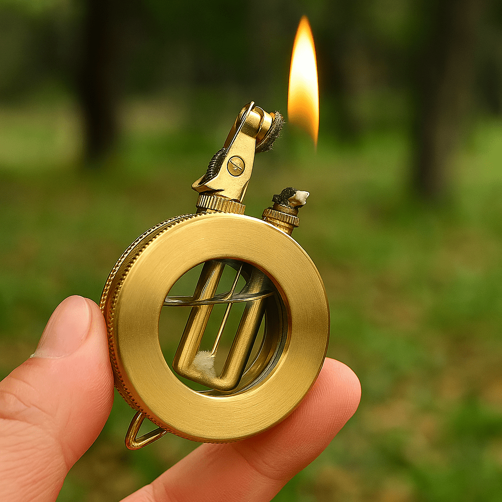 FLAMETRACK – Retro Metall Kerosin Feuerzeug im kompakten Vintage-Design