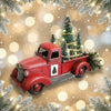 Roter Vintage-LKW Weihnachtsschmuck Mit Minibaum – Nostalgischer Baumschmuck 2