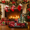 Roter Vintage-LKW Weihnachtsschmuck Mit Minibaum – Nostalgischer Baumschmuck 4