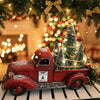 Roter Vintage-LKW Weihnachtsschmuck Mit Minibaum – Nostalgischer Baumschmuck 5