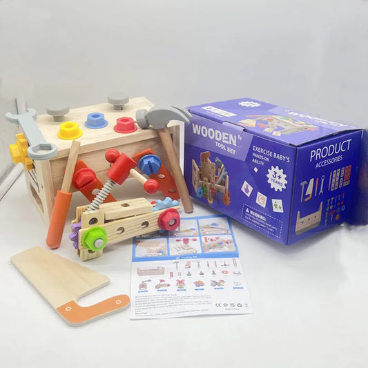 WOODTOOLS – Set di attrezzi Montessori in legno per stimolare creatività e motricità