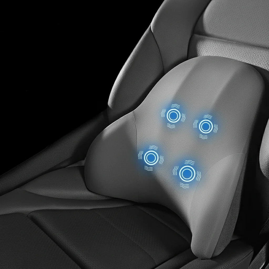 VIBRACUSH – Elektrisches Nacken- & Lendenstützkissen für Auto & Büro