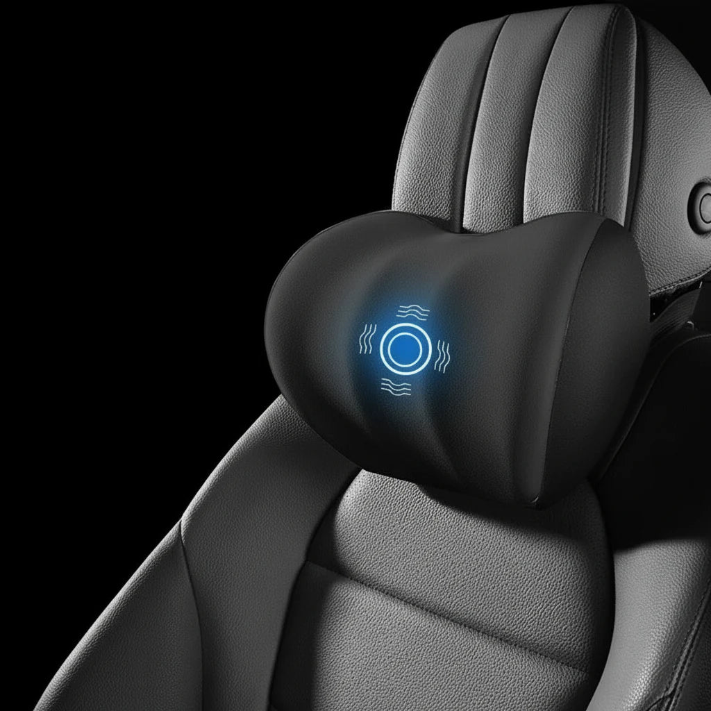 VIBRACUSH – Elektrisches Nacken- & Lendenstützkissen für Auto & Büro