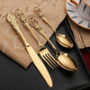 Luxuriöses 24-teiliges Gold-Besteckset mit Eleganter Verzierung