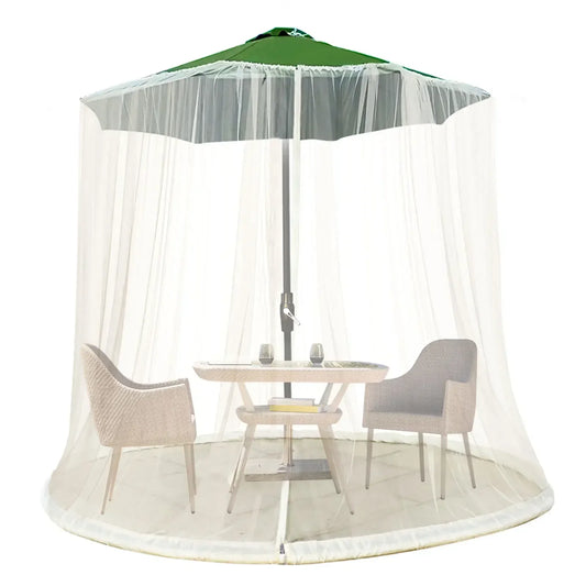 MOUSTIQUAIRE ECOSHIELD – Moustiquaire pour parasols jusqu'à 4 m – Réglable et avec fermeture éclair