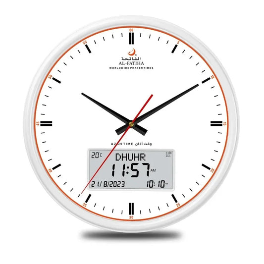 Zamora Time Gebedsklok – Automatische Azan-gebedsklok voor 6500+ steden (Digitaal & Analoog, 10 Azan-geluiden)