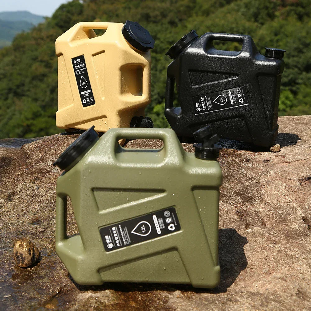 Tragbarer 12L Wasserbehälter mit Auslaufhahn – Robuster Kanister für Outdoor und Camping