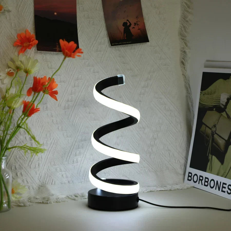Moderne Spiral-LED-Tischlampe