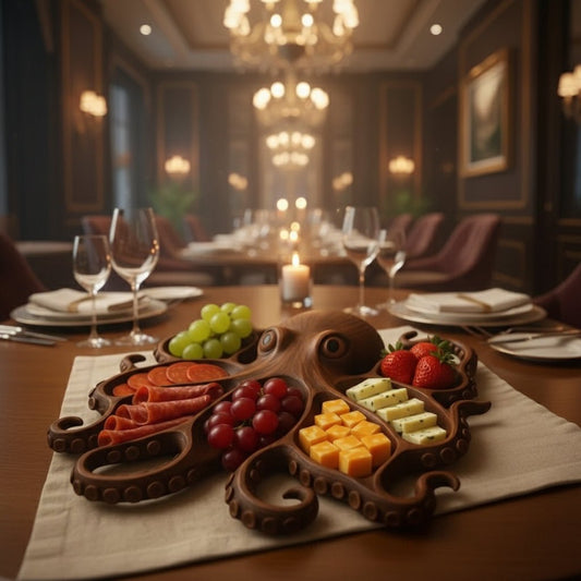 SEA GRAZE – Einzigartige Servierplatte in Oktopusform, handgefertigt und rustikal 0