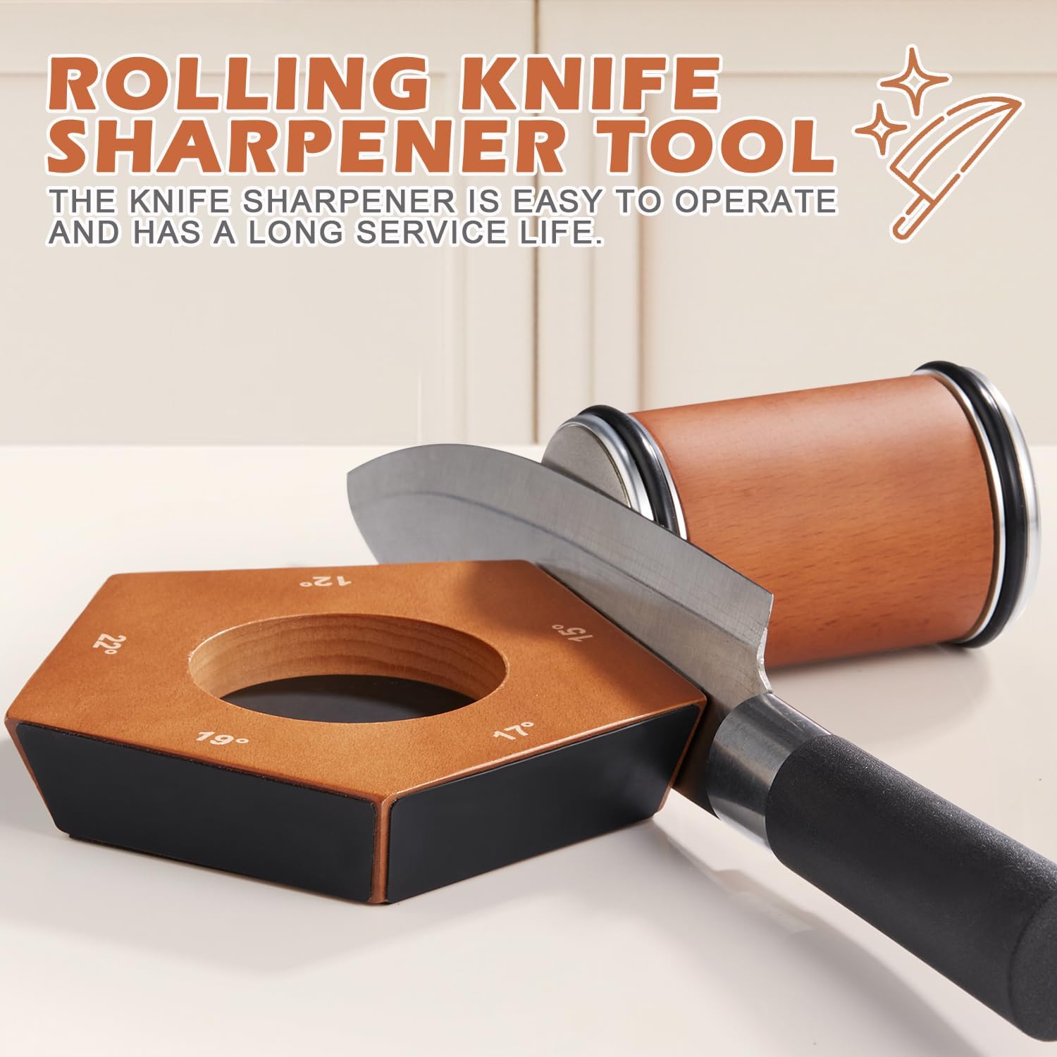 EdgeCraft Roller - Manueller Messerschärfer Mit 5 Verstellbaren Schärfwinkeln Für Scharfe Messer