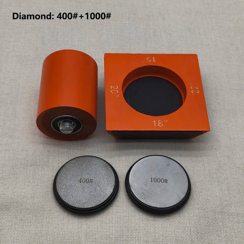 SHARPROLL – 4-Winkel-Rollmesserschärfer mit magnetischem Holzsockel 11