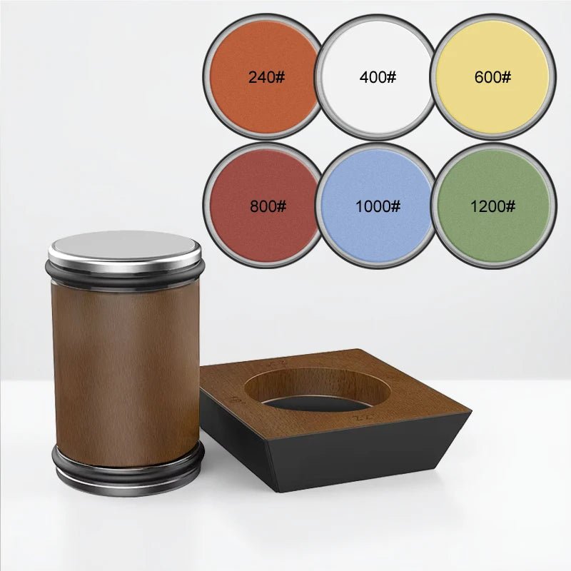 SHARPROLL – 4-Winkel-Rollmesserschärfer mit magnetischem Holzsockel 12