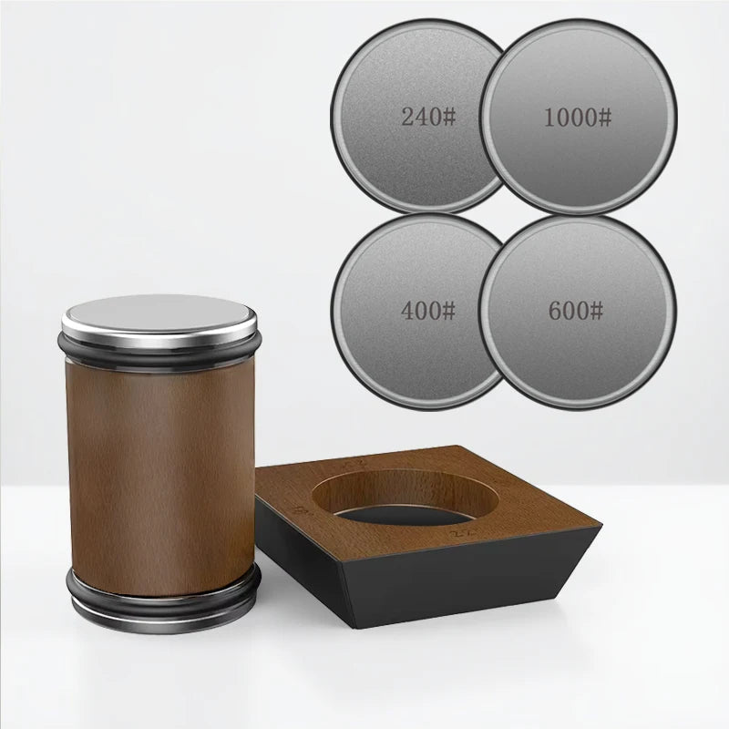 SHARPROLL – 4-Winkel-Rollmesserschärfer mit magnetischem Holzsockel 17